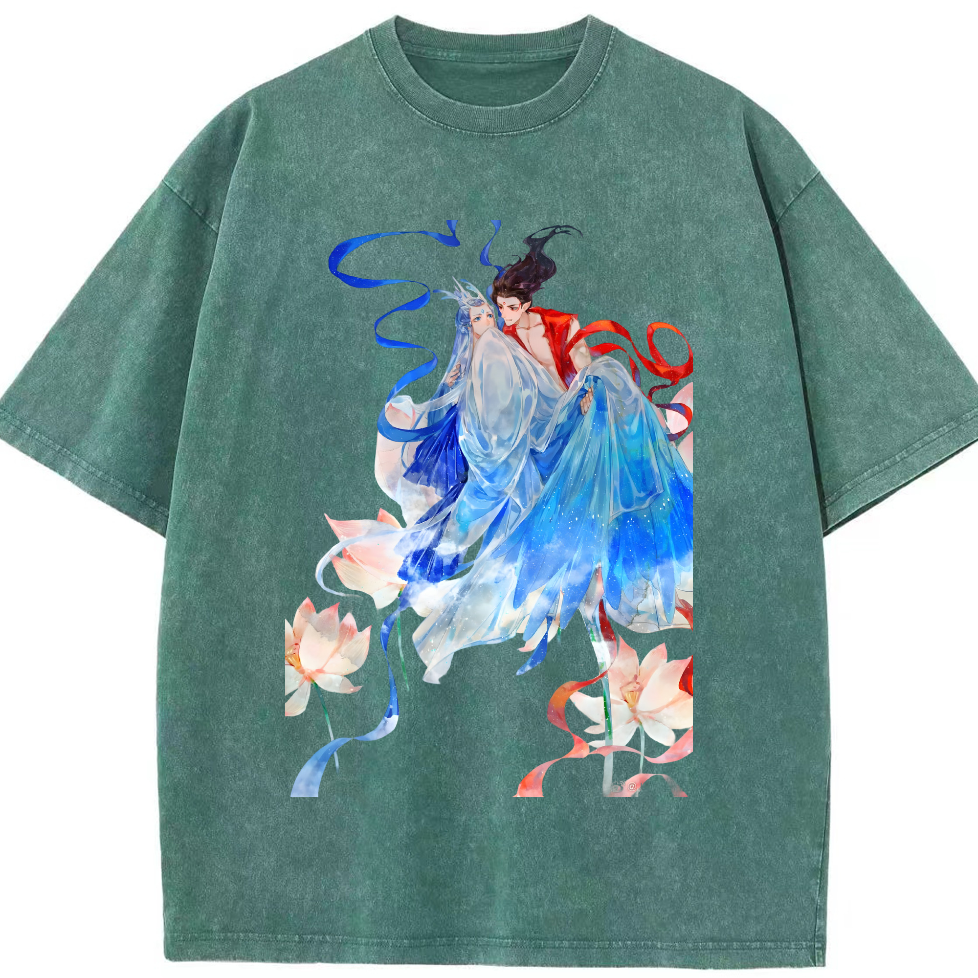 （画像用） Ne Zha 2 ナタ 魔童の大暴れ 綿100% ヴィンテージ風 半袖Tシャツ（フロントプリント）